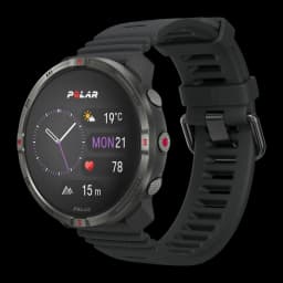 Polar Grit X2 44,7mm GPS 50ATM 168h Preto - mostrador com bússola, botões laterais e bracelete preto