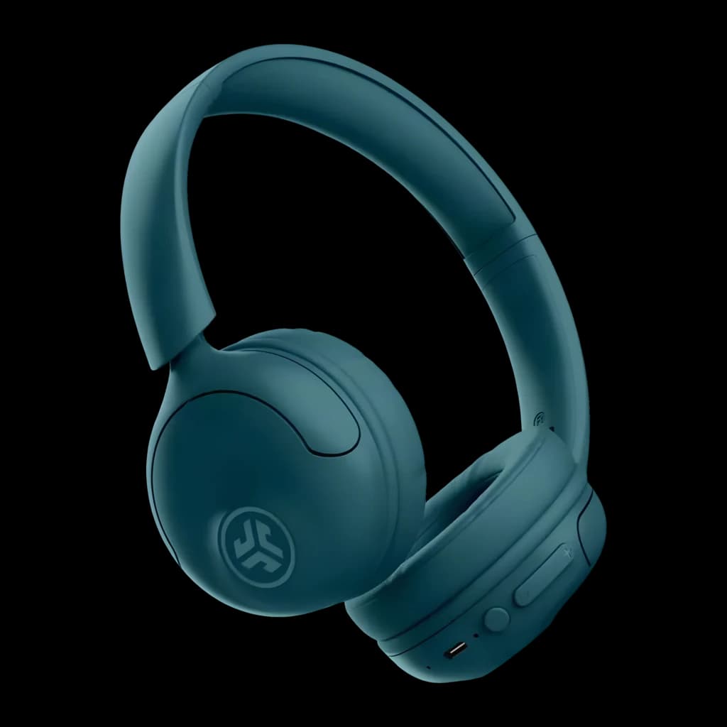 Auriculares de diadema JLab Audio Studio 2 Bluetooth 5.4 Azul - logo JLab, almohadillas y botones de control