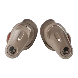 Écouteurs sans fil TWS Skullcandy Method 360 ANC Réduction de Bruit Beige - paire d'écouteurs avec logo tête