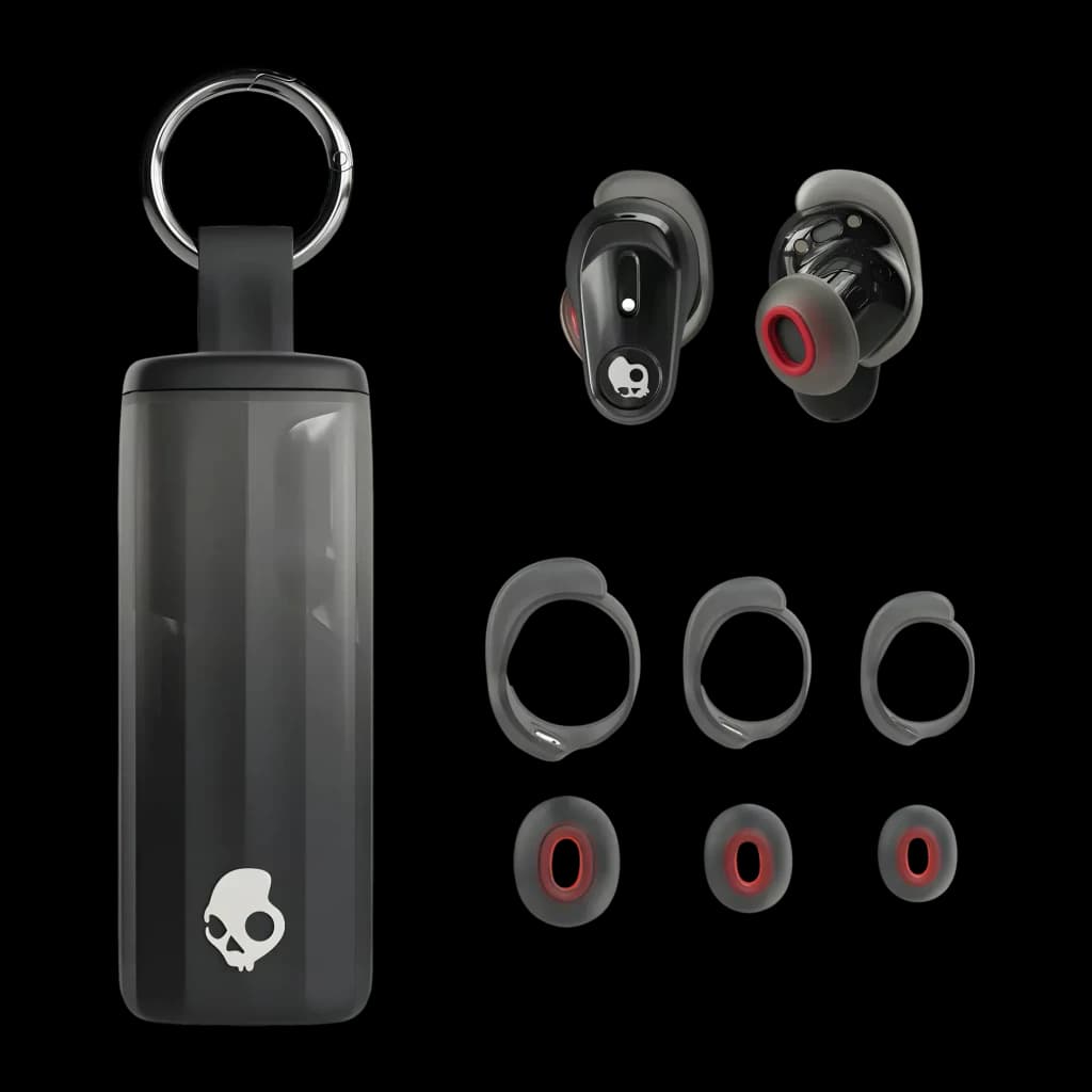Écouteurs sans fil Skullcandy Method 360 ANC Réduction de Bruit TWS Noir - étui cylindrique avec mousqueton