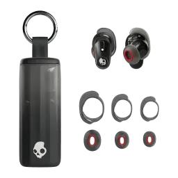 Écouteurs sans fil Skullcandy Method 360 ANC Réduction de Bruit TWS Noir - étui cylindrique avec mousqueton