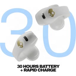 Écouteurs open-ear Skullcandy Push 720 Open Bluetooth 5.3 24h avec étui IP67 Bone/Or - deux écouteurs logo doré