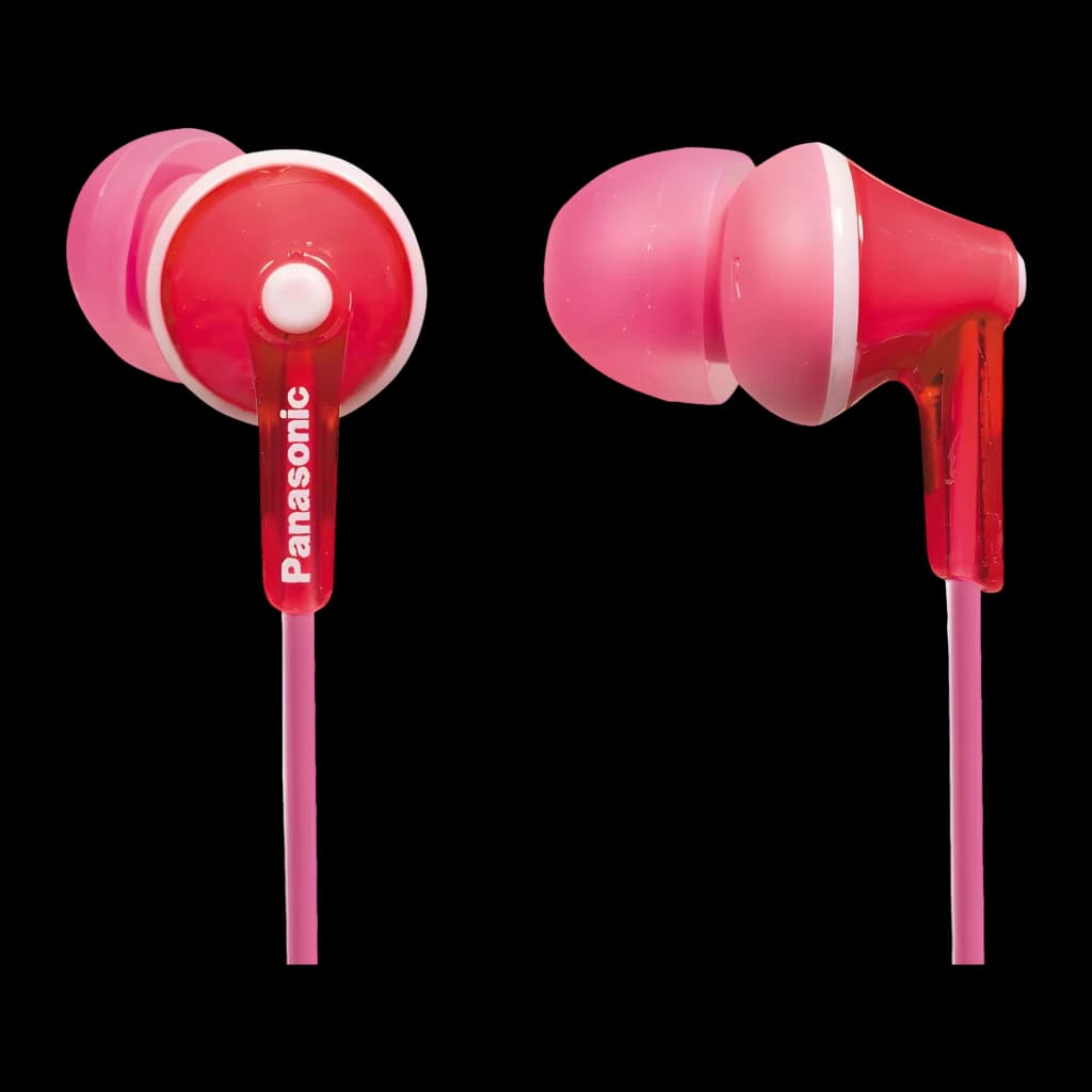 Auriculares Panasonic In-Ear Jack 3,5mm Rosa RP-TCM115 - dois auriculares com ponteiras e logótipo