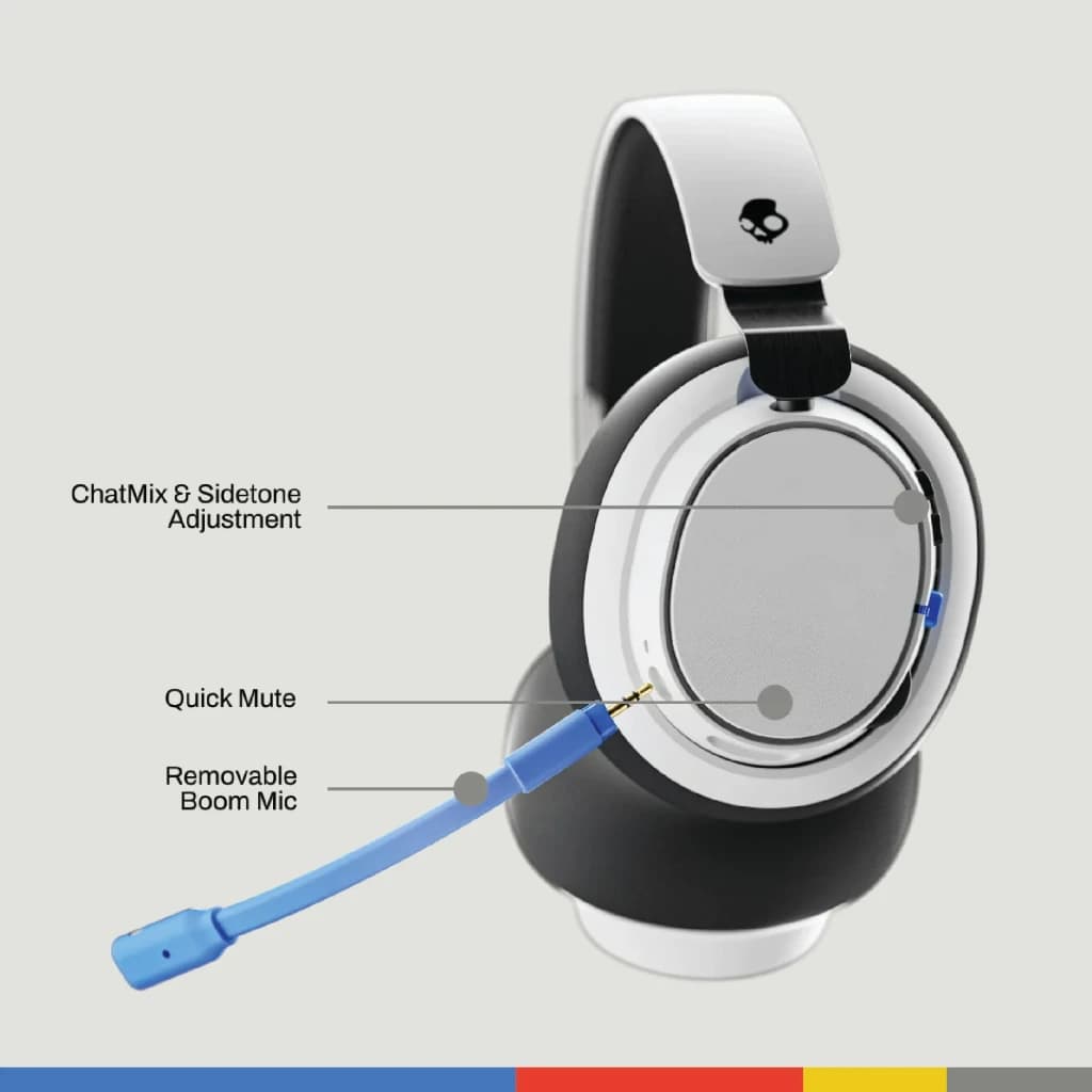 Auriculares Skullcandy SLYR Pro Wireless Gaming PlayStation Inalámbrico Negro/Azul - micrófono boom desmontable