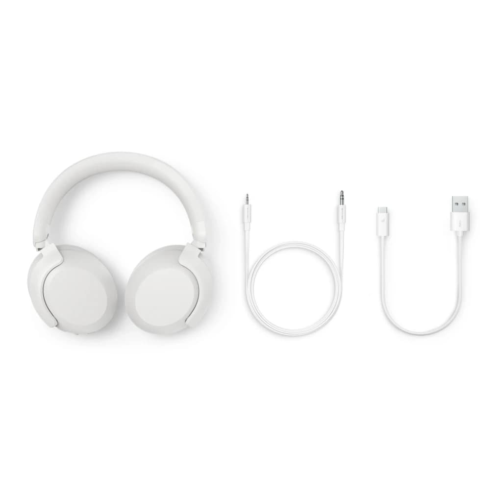 Auscultadores Philips Cancelamento de Ruído Híbrido Diadema Bluetooth 5.4 Branco TAH8000 - 112 dB