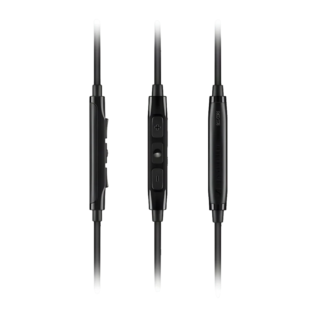 Auscultadores de banda Sennheiser HD 471G Jack 3,5 mm Preto - três vistas do módulo com botões de volume
