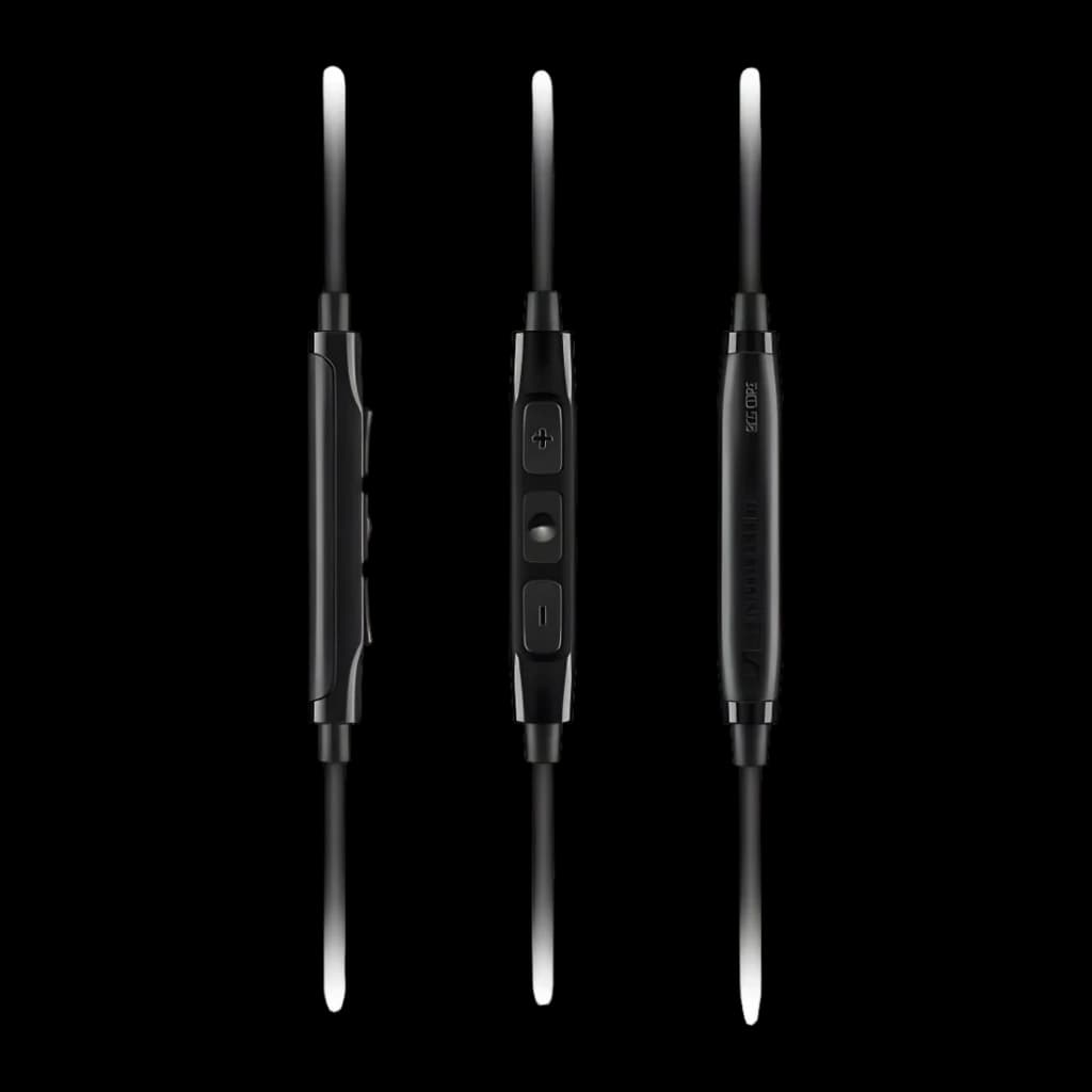 Casque audio Sennheiser HD 471G Jack 3,5 mm Noir - trois vues du module avec boutons volume et microphone