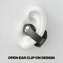 Écouteurs Skullcandy Push 720 Open-Ear Bluetooth 5.3 6h + 24h étui IP67 Noir/Argent - écouteur noir clip-on porté