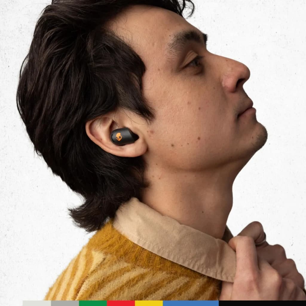 Auriculares Skullcandy Sesh ANC True Wireless Cancelamento de Ruído TWS Bluetooth 5.2 Preto - earbud preto com logo