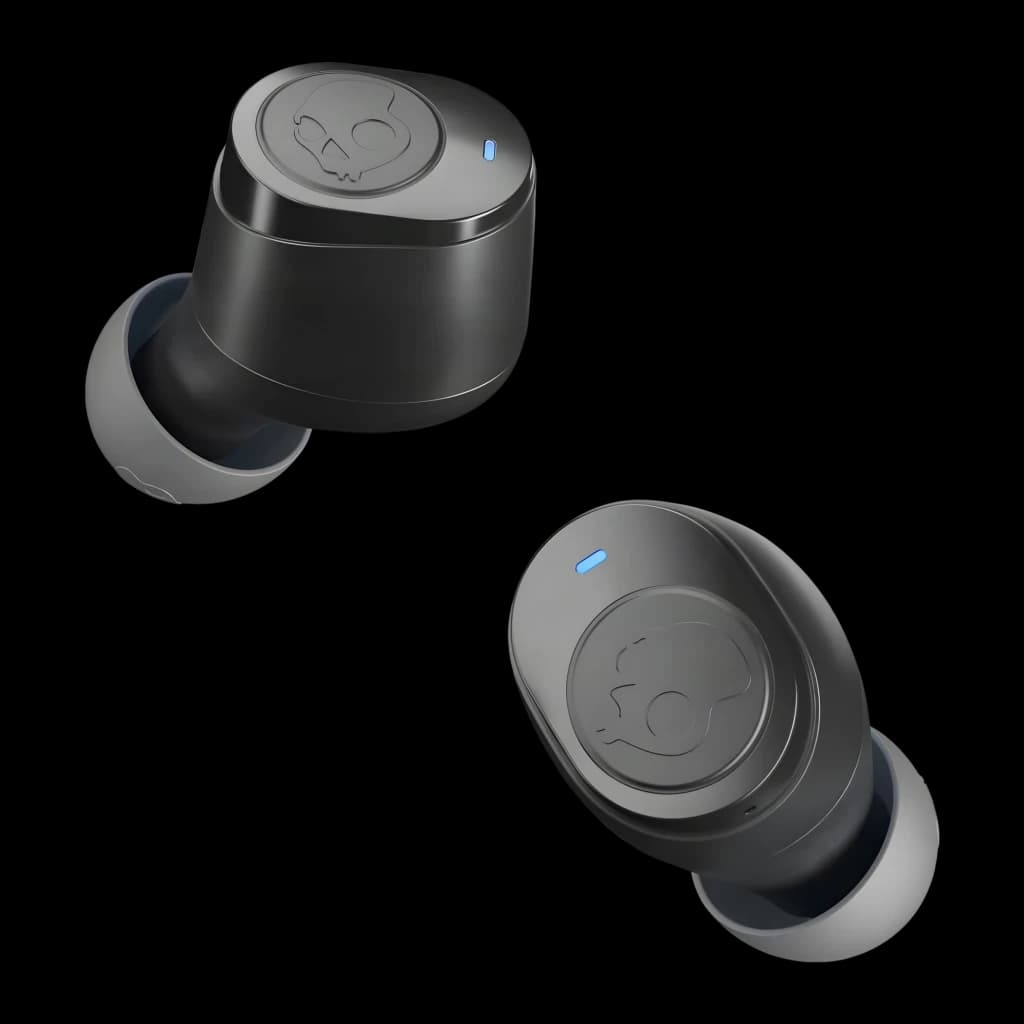 Écouteurs Skullcandy Jib True In-Ear TWS Bluetooth 5.0 22h (avec étui) Noir - deux écouteurs avec logo crâne