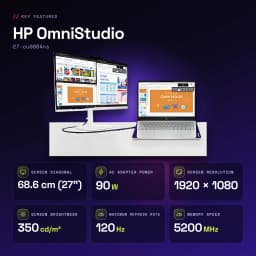 All-in-One HP OmniStudio 16GB/1TB SSD Blanco Intel Core 5 120U 27 pulgadas Sin Sistema Operativo 27-cu0004ns - 5 GHz