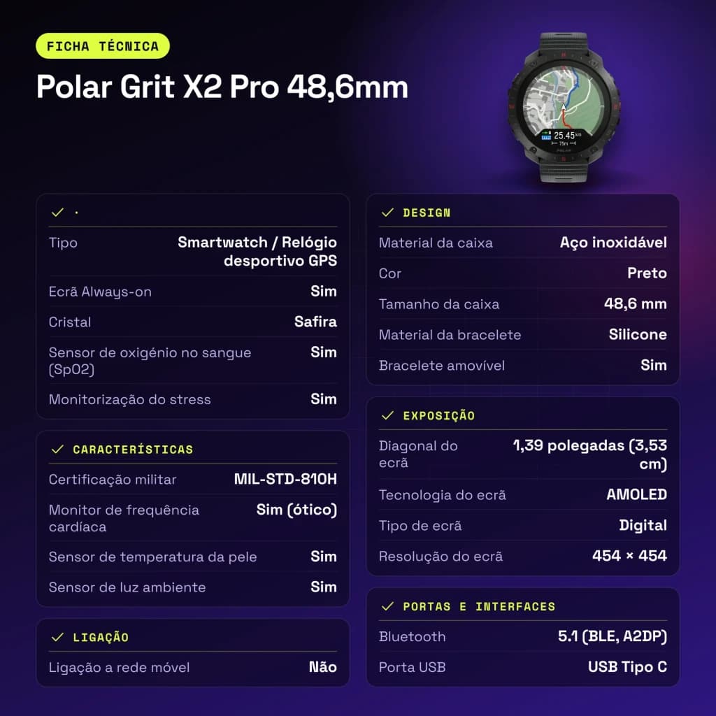 Polar Grit X2 Pro Preto