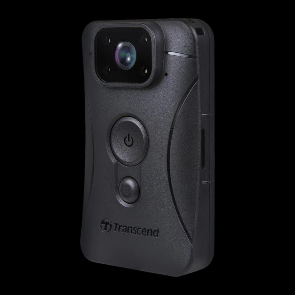 Câmara corporal Transcend DrivePro Body 10 64GB Wi-Fi Full HD 1080p IPX4 Preto - lente frontal, botão