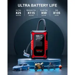 Arrancador de Bateria GOOLOO A3 3000A até 9L Gasolina / 6,5L Diesel - capacidade de insuflação para carro, moto