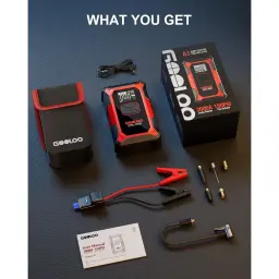 Arrancador de Bateria GOOLOO A3 3000A até 9L Gasolina / 6,5L Diesel - dispositivo, pinças, bolsa