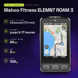 Cyclocomputer GPS Wahoo Fitness ELEMNT ROAM 3 Gris 17h ANT+ Bluetooth WiFi - caractéristiques, 2 GB