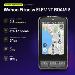 Cyclocomputer GPS Wahoo Fitness ELEMNT ROAM 3 Gris 17h ANT+ Bluetooth WiFi - caractéristiques, USB-C