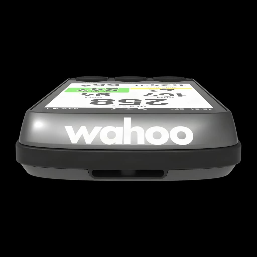 Cyclocomputer GPS Wahoo Fitness ELEMNT ACE WFCC7 Noir 30h - logo Wahoo sur boîtier gris et écran