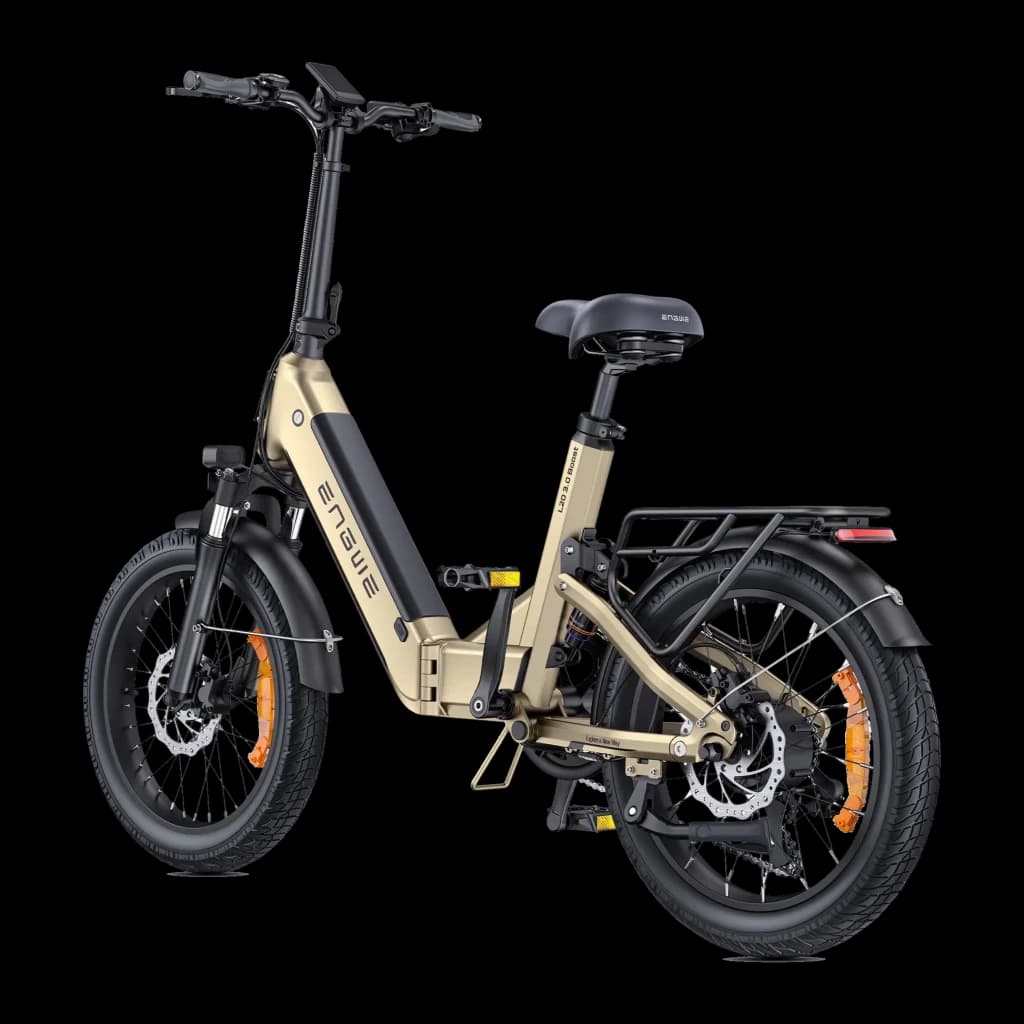 Vélo électrique pliant ENGWE L20 3.0 Boost 250W 135km 25km/h Or - porte-bagages, selle, freins à