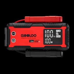 Arrancador de bateria GOOLOO 6000A até 12L gasolina/diesel GT6000 - ecrã LCD 100% e 100W, pinças vermelhas
