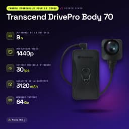 Cámara corporal Transcend DrivePro Body 70 64GB WiFi 1440p IP68 Negro - características, WiFi 4.0