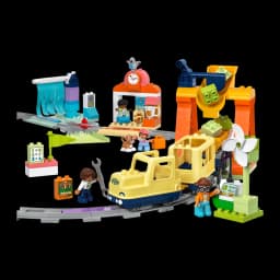 LEGO DUPLO Gran Tren Interactivo 10428 103 piezas 3+ años - tren amarillo en vías con estación, grúa naranja