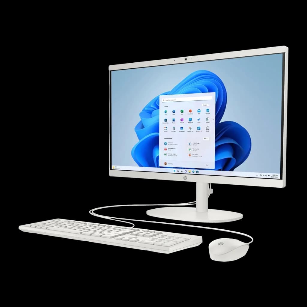 All-in-One HP 8GB/512GB SSD Blanco Intel N100 21.4 pulgadas Windows 11 Home 22-dg0041ns - pantalla con Windows