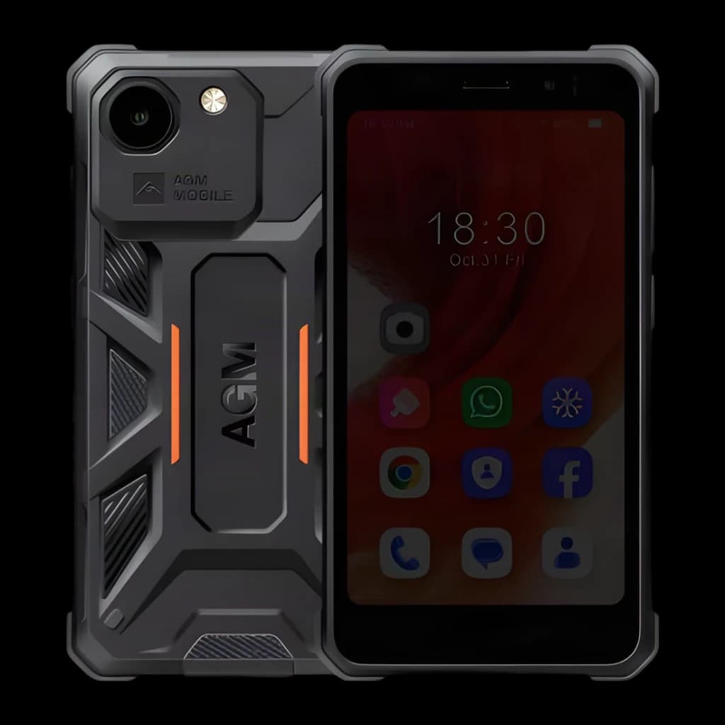AGM Note N2 Active 3Go/32Go Noir 4,96 pouces IPS 3000mAh 5MP - coque robuste avec accents orange, module