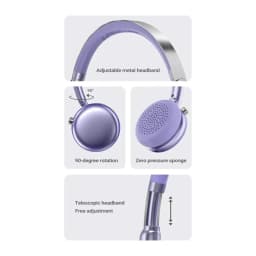 Casque Acefast H8 Réduction de Bruit Active Bluetooth 5.4 60h Or - arceau métallique réglable, rotation 90°, coussin