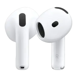 Écouteurs Apple AirPods 4 avec Réduction Active du Bruit TWS Blanc - grilles, capteur de peau et marquage R visibles