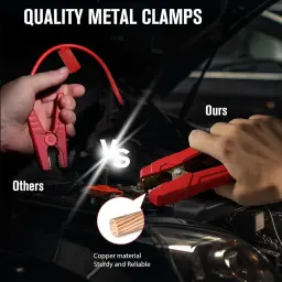 Arrancador de Bateria GOOLOO 2000A até 8,0L gasolina / 6,0L diesel GP2000 - comparativo pinças metálicas de cobre vs