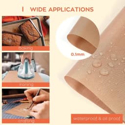 Feuille PTFE HTVRONT Teflon Mat 30,5 x 40,5 cm Lot de 3 jusqu'à 600 °C Marron - cuisson repassage loisirs créatifs
