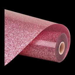 HTVRONT Vinyle textile pailleté 30,5 x 90 cm Rose - rouleau déroulé avec texture scintillante et mandrin