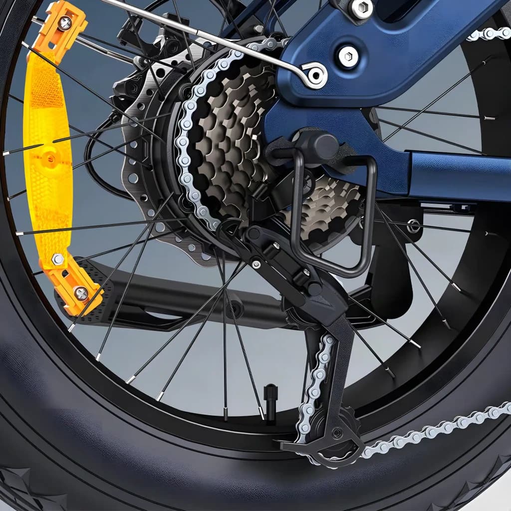 Bicicleta eléctrica ENGWE Engine Pro 3.0 Boost 250W 130km 25km/h Azul - cassette, desviador y cadena