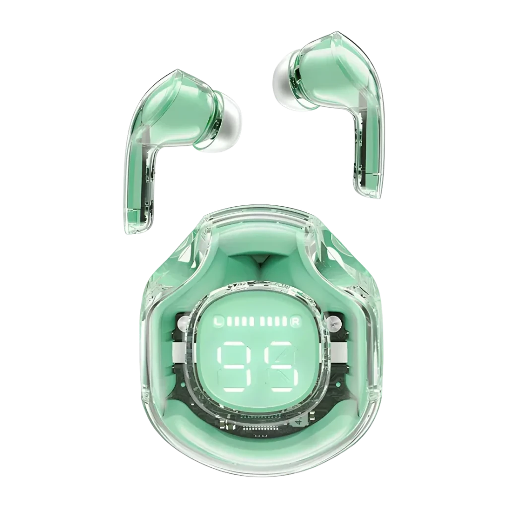 Écouteurs Acefast T8 Crystal TWS Bluetooth 5.3 30h (7h+étui) IPX4 Menthe