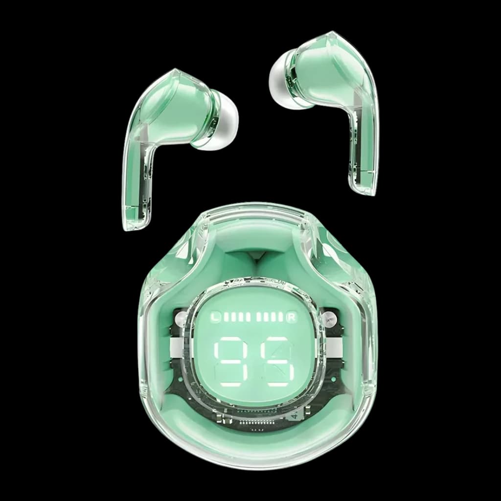 Écouteurs Acefast T8 Crystal TWS Bluetooth 5.3 30h (7h+étui) IPX4 Menthe
