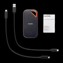 SanDisk Extreme PRO Portable SSD V2 1 To NVMe USB-C 3.2 Gen 2x2 Noir - SSD, câble USB-C vers USB-A, câble