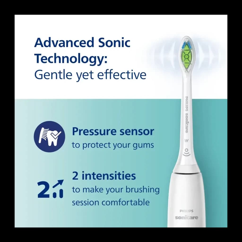 Brosse à Dents Électrique Philips Sonicare 4100 Series 14 Jours 2 Modes Blanc HX3681/33 - technologie sonique