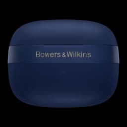 Écouteurs Bowers & Wilkins Pi8 True Wireless Réduction de Bruit TWS Bleu Nuit Midnight - couvercle du boîtier fermé avec logo