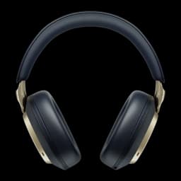Auriculares de diadema Bowers & Wilkins Px8 S2 Cancelación de Ruido Azul Medianoche - vista frontal con almohadillas