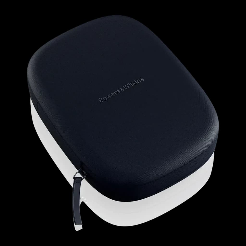 Auriculares de diadema Bowers & Wilkins Px8 S2 Cancelación de Ruido Azul Medianoche - funda rígida azul con logo