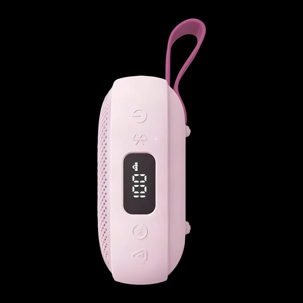 Altavoz portátil Anker Soundcore Boom Go 3i IP68 15W 24h Rosa - pantalla LED, botones de control y asa rosa