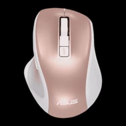 Souris ASUS MW202 Or Rose Sans Fil Ergonomique - molette, bouton DPI et logo ASUS visibles