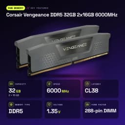 Memoria RAM Corsair Vengeance DDR5 32GB 2x16GB 6000MHz Gris - características, 32 GB