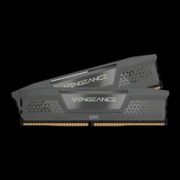 Memoria RAM Corsair Vengeance DDR5 32GB 2x16GB 6000MHz Gris - dos módulos escalonados con disipador gris, logo