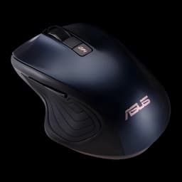 Souris ASUS MW202 Noir Sans fil Ergonomique - logo doré, bouton DPI et molette visibles