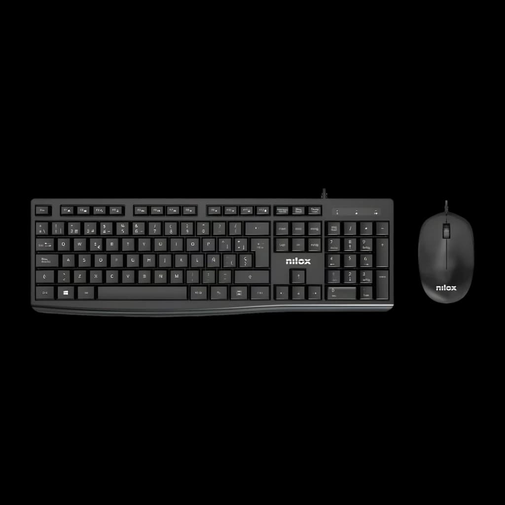 Combo Teclado y Ratón Nilox Negro QWERTY Español NXKME0012