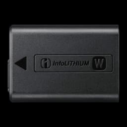 Batterie pour appareil photo Sony 1080mAh Noir 7,2V NP-FW50 - logo InfoLITHIUM W en relief sur fond sombre
