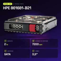 Disco rígido HPE 2TB LFF 3,5 polegadas 7200 RPM Preto 861681-B21 - características, 105,5 mm