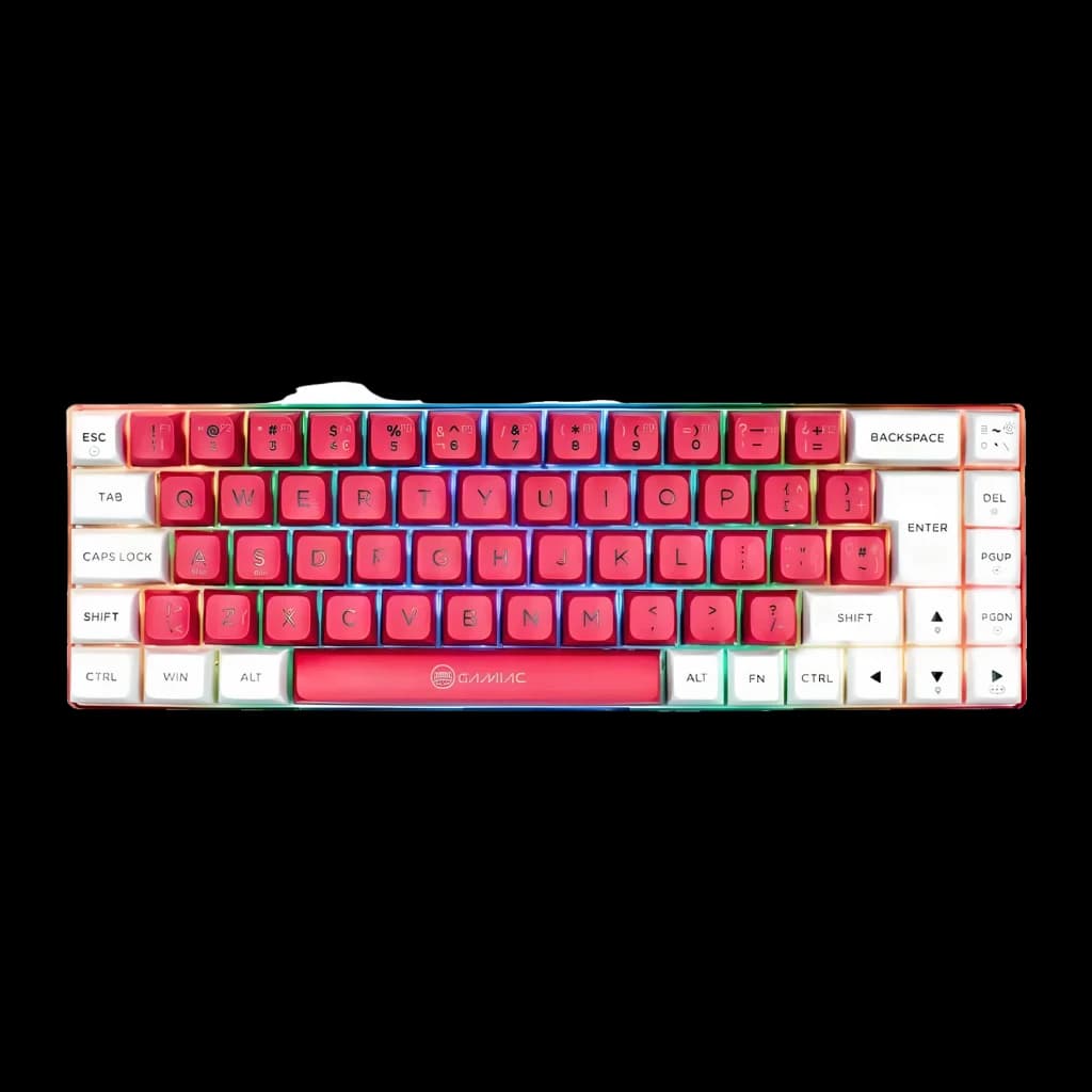Clavier Gaming GAMIAC TKL69G Mécanique Kailh Red Hot-Swap RGB TKL Espagnol Blanc/Rose